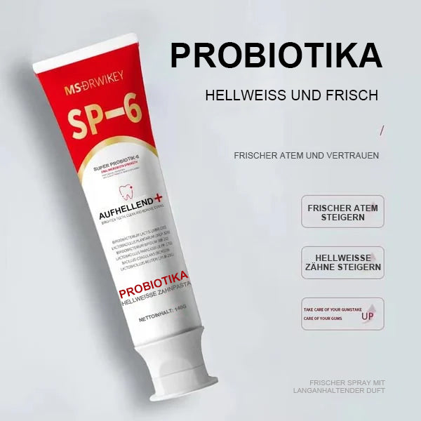 ⏰Super Probiotic-6 Zahnpasta mit 6 Probiotika zur Balance der oralen Mikrobiota